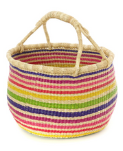 Load image into Gallery viewer, Handwoven Rainbow Bolga Market Basket, Elephant Grass Beauty And For Home Decorations

