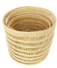 Load image into Gallery viewer, 3 Lace Basket Bins, Handwoven- Elephant Grass Beauty And For Home Decorations
