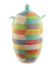 Load image into Gallery viewer, Tall Handwoven Multi-Colored Storage Basket Beauty And For Home Decorations
