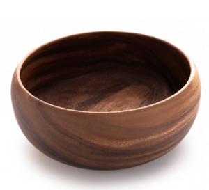 Acacia Wood 10" Calabash Salad Bowl Set with Acacia Salad Hand Servers- Fair Trade and Sustainably Harvested - Give Back Goods