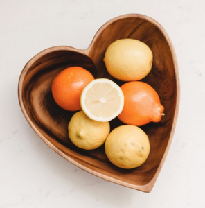 Acacia Wood Heart Bowl - 10" - Fair Trade, Sustainably Harvested- Creates Jobs, Sustains Communities - Give Back Goods