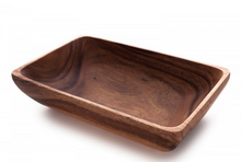 Load image into Gallery viewer, Acacia Wood Rectangle Salad Bowl Set with Salad Servers, Fair Trade &amp; Sustainably Harvested - Give Back Goods
