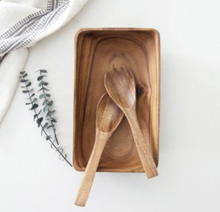 Load image into Gallery viewer, Acacia Wood Rectangle Salad Bowl Set with Salad Servers, Fair Trade &amp; Sustainably Harvested - Give Back Goods
