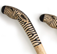 Load image into Gallery viewer, Hand Carved Wooden Zebra Salad Servers- Fair Trade - 10% goes to help animal conservation in Africa! - Give Back Goods
