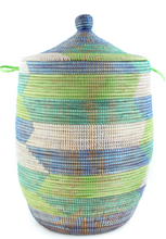 Load image into Gallery viewer, Prayer Mat Hamper Storage Basket - Blue/Green - Fair Trade- Eco-Friendly - Give Back Goods

