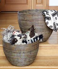Load image into Gallery viewer, Set of Two Handwoven Cattail Nesting Baskets (White or Brown), Fair Trade - Give Back Goods
