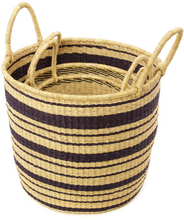 Load image into Gallery viewer, 3 Handwoven Striped Elephant Grass Nesting Baskets, Fair Trade, Eco-Friendly - Give Back Goods
