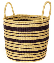 Load image into Gallery viewer, 3 Handwoven Striped Elephant Grass Nesting Baskets, Fair Trade, Eco-Friendly - Give Back Goods
