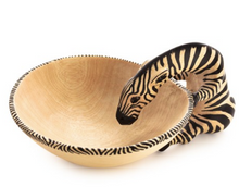 Load image into Gallery viewer, Drinking Zebra Bowl- Fair Trade - 10% goes to help animal conservation in Africa! - Give Back Goods
