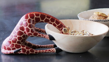 Load image into Gallery viewer, Drinking Giraffe Bowl- Fair Trade - 10% goes to help animal conservation in Africa! - Give Back Goods
