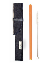 Load image into Gallery viewer, Single Classic Straw and Brush Set with a Sleeve (lots of colors) - Give Back Goods
