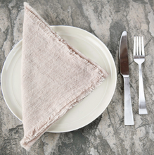Load image into Gallery viewer, Set of 4- Hand Woven Stone Washed Linen Dinner Napkins- Eco-Friendly, Fair Trade - Give Back Goods

