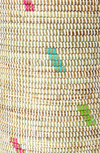 Load image into Gallery viewer, Confetti Handwoven Cattail Stalk Hamper Laundry Storage Basket, white or brown, Fair Trade - Give Back Goods
