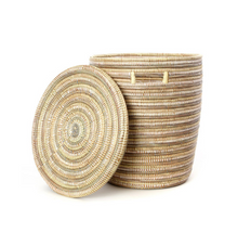 Load image into Gallery viewer, Striped Hamper Laundry Storage Basket- Fair Trade-Eco-Friendly- Handmade - Give Back Goods
