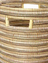 Load image into Gallery viewer, Striped Hamper Laundry Storage Basket- Fair Trade-Eco-Friendly- Handmade - Give Back Goods
