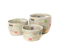 Load image into Gallery viewer, Set of Three Handwoven Colorful Pixel Nesting Baskets, Fair Trade - Give Back Goods
