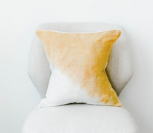 Load image into Gallery viewer, 18&quot; Hand Spun &amp; Woven Shibori Tumeric Silk Pillow, Eco-Friendly, Fair Trade - Give Back Goods
