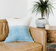 Load image into Gallery viewer, 20" Hand Spun &amp; Woven Shibori Silk Pillow, Indigo-Eco-Friendly, Fair Trade - Give Back Goods

