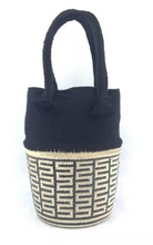 Load image into Gallery viewer, Wayuu Basket Bag, Fair Trade, one of a kind, Hand Crafted, Black &amp; Natural - Give Back Goods
