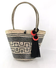Load image into Gallery viewer, Wayuu Basket Bag - one-of -a kind -  Black &amp; Natural - Hand Crafted- Fair Trade - Give Back Goods
