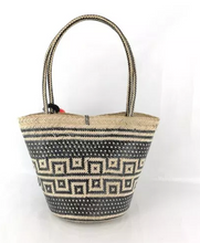 Load image into Gallery viewer, Wayuu Basket Bag - one-of -a kind -  Black &amp; Natural - Hand Crafted- Fair Trade - Give Back Goods
