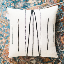 Load image into Gallery viewer, 18" x 18" Hand Woven &amp; Embroidered Cotton Tunisian Pillow, Eco-Friendly, Fair Trade - Give Back Goods
