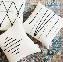 Load image into Gallery viewer, 18" x 18" Hand Woven &amp; Embroidered Cotton Tunisian Pillow, Eco-Friendly, Fair Trade - Give Back Goods
