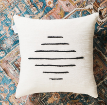 Load image into Gallery viewer, 18" x 18" Tunisian Pillow, Hand Woven &amp; Embroidered Cotton, Eco-Friendly, Fair Trade - Give Back Goods
