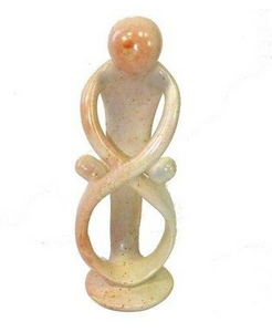 10" Handcrafted Soapstone Parent and Children Sculpture - Fair Trade, eco-friendly - Give Back Goods