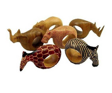 Load image into Gallery viewer, Set of Six Hand Carved Mahogany Wood African Animal Napkin Rings, Fair Trade - Give Back Goods
