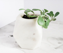 Load image into Gallery viewer, Marble geometric planter, (grey or white)- Ethically made &amp; Fair Trade - Give Back Goods
