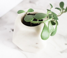 Load image into Gallery viewer, Marble geometric planter, (grey or white)- Ethically made &amp; Fair Trade - Give Back Goods
