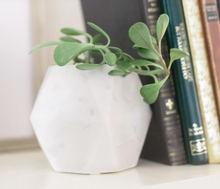 Load image into Gallery viewer, Marble geometric planter, (grey or white)- Ethically made &amp; Fair Trade - Give Back Goods
