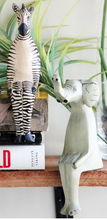 Load image into Gallery viewer, Hand Carved Sitting Giraffe, Zebra &amp; Elephant Set, 10% helps animal conservation in Africa! - Give Back Goods
