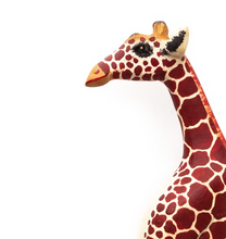 Load image into Gallery viewer, Hand Carved Sitting Giraffe, Zebra &amp; Elephant Set, 10% helps animal conservation in Africa! - Give Back Goods
