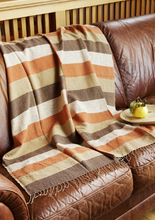 Load image into Gallery viewer, Ethiopian Orange, Brown &amp; Tan Cotton Throw, Wrap or Tablecloth, Fair Trade, Employs Artisans, Eco-Friendly - Give Back Goods

