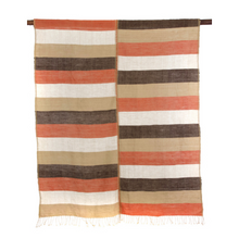 Load image into Gallery viewer, Ethiopian Orange, Brown &amp; Tan Cotton Throw, Wrap or Tablecloth, Fair Trade, Employs Artisans, Eco-Friendly - Give Back Goods
