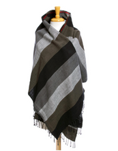 Load image into Gallery viewer, Ethiopian Grey &amp; Black Cotton Throw or Tablecloth, Fair Trade, Employs Artisans, Eco-Friendly - Give Back Goods
