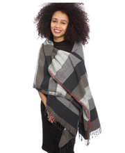 Load image into Gallery viewer, Ethiopian Grey &amp; Black Cotton Throw or Tablecloth, Fair Trade, Employs Artisans, Eco-Friendly - Give Back Goods

