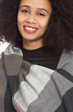 Load image into Gallery viewer, Ethiopian Grey &amp; Black Cotton Throw or Tablecloth, Fair Trade, Employs Artisans, Eco-Friendly - Give Back Goods
