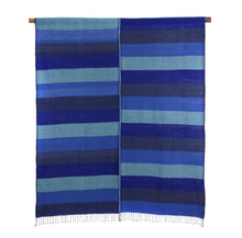 Load image into Gallery viewer, Ethiopian Blue, Grey &amp; Black Cotton Throw, Wrap or Tablecloth, Fair Trade, Employs Artisans, Eco-Friendly - Give Back Goods
