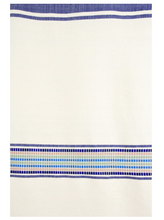 Load image into Gallery viewer, Ethiopian Blue &amp; Cream Cotton Blanket or Tablecloth, Fair Trade, Employs Artisans, Eco-Friendly - Give Back Goods
