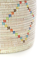 Load image into Gallery viewer, Set Of 2 White Rainbow Diamond Handwoven African Cattail Decorative Storage Basket Decoration For Home Lovers
