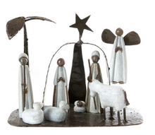 Load image into Gallery viewer, Handcrafted Stone and Recycled Metal Nativity Scene Fair Trade From Zimbabwe Deoration For Home Lovers
