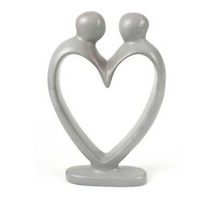 Load image into Gallery viewer, Handcrafted Soapstone Lovers Heart Sculpture In Gray, Black Or Red Beauty And Health For Home Lover
