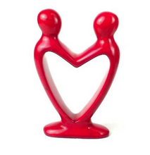 Load image into Gallery viewer, Handcrafted Soapstone Lovers Heart Sculpture In Gray, Black Or Red Beauty And Health For Home Lover
