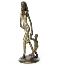 Load image into Gallery viewer, Mother With Child Bronze Sculpture Fair Trade Educates Artisans Eco-Friendly Decoration For Home Lovers
