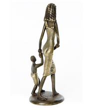 Load image into Gallery viewer, Mother With Child Bronze Sculpture Fair Trade Educates Artisans Eco-Friendly Decoration For Home Lovers
