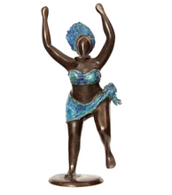 Load image into Gallery viewer, Dancing African Woman Bronze Sculpture Educates Artisans- Eco-Friendly Beauty And For Home Decorations
