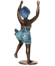 Load image into Gallery viewer, Dancing African Woman Bronze Sculpture Educates Artisans- Eco-Friendly Beauty And For Home Decorations
